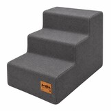 Hondentrap zacht – 3 treden - 45x30x30 cm - donkergrijs