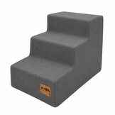Hondentrap zacht – 3 treden - 45x30x30 cm - grijs