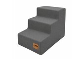 Hondentrap zacht – 3 treden - 45x30x30 cm - grijs