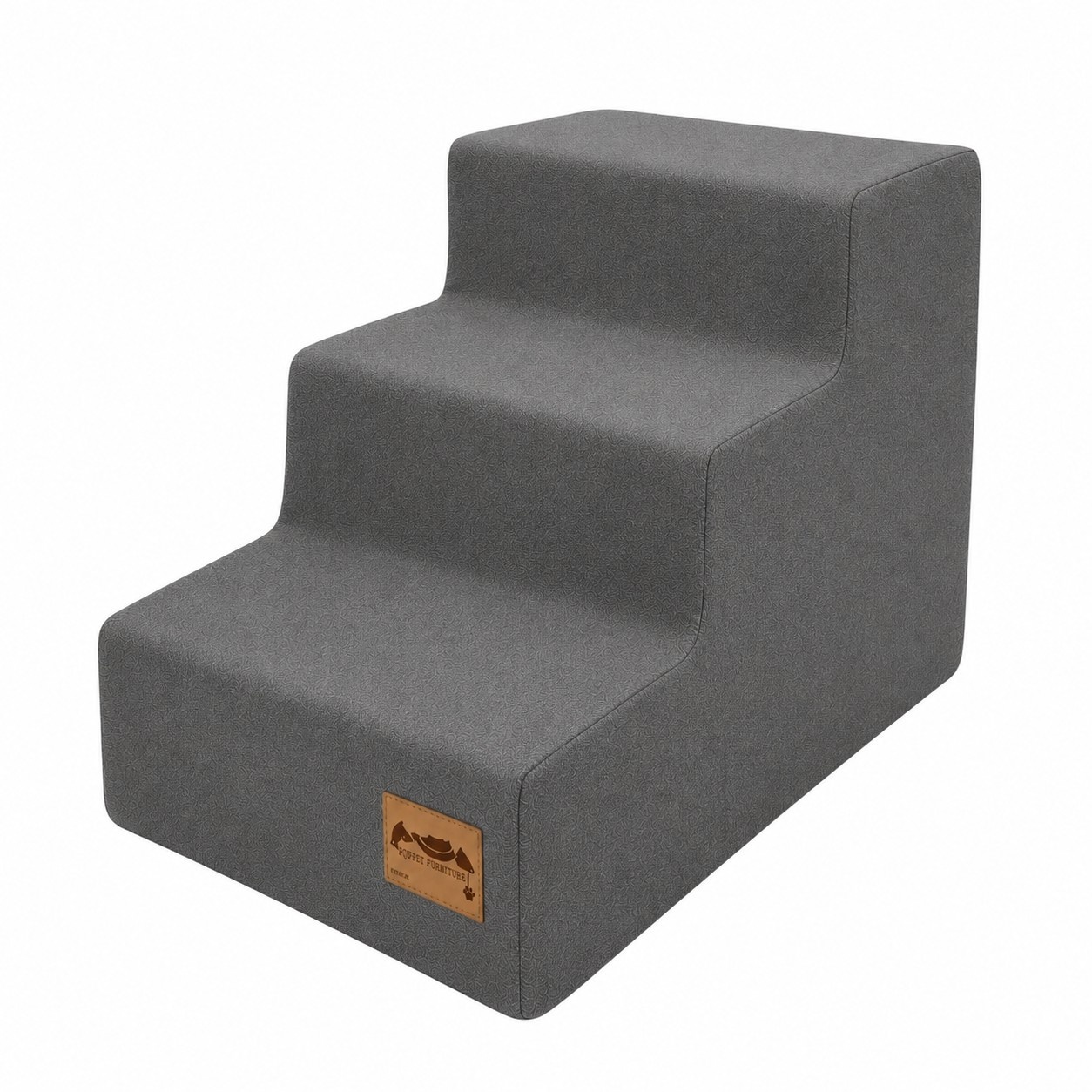 Hondentrap zacht – 3 treden - 45x30x30 cm - grijs
