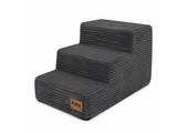 Hondentrap - 3 treden - 45x30x30 cm - ribstof - donkergrijs