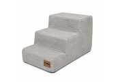 Hondentrap - 3 treden - 45x30x30 cm - ribstof - lichtgrijs