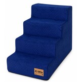 Hondentrap - 4 treden - 60x30x40 cm - doorgestikt - blauw