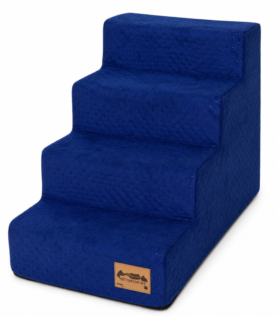 Hondentrap - 4 treden - 60x30x40 cm - doorgestikt - blauw