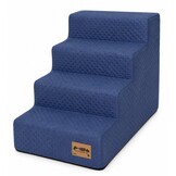 Hondentrap - 4 treden - 60x30x40 cm - doorgestikt - marineblauw