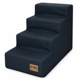 Hondentrap - 4 treden - 60x30x40 cm - zachte stof - donkerblauw