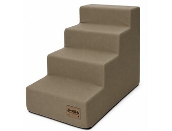 Hondentrap - 4 treden - 60x30x40 cm - zachte stof - beige