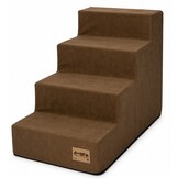 Hondentrap - 4 treden - 60x30x40 cm - suede look - caramelbruin