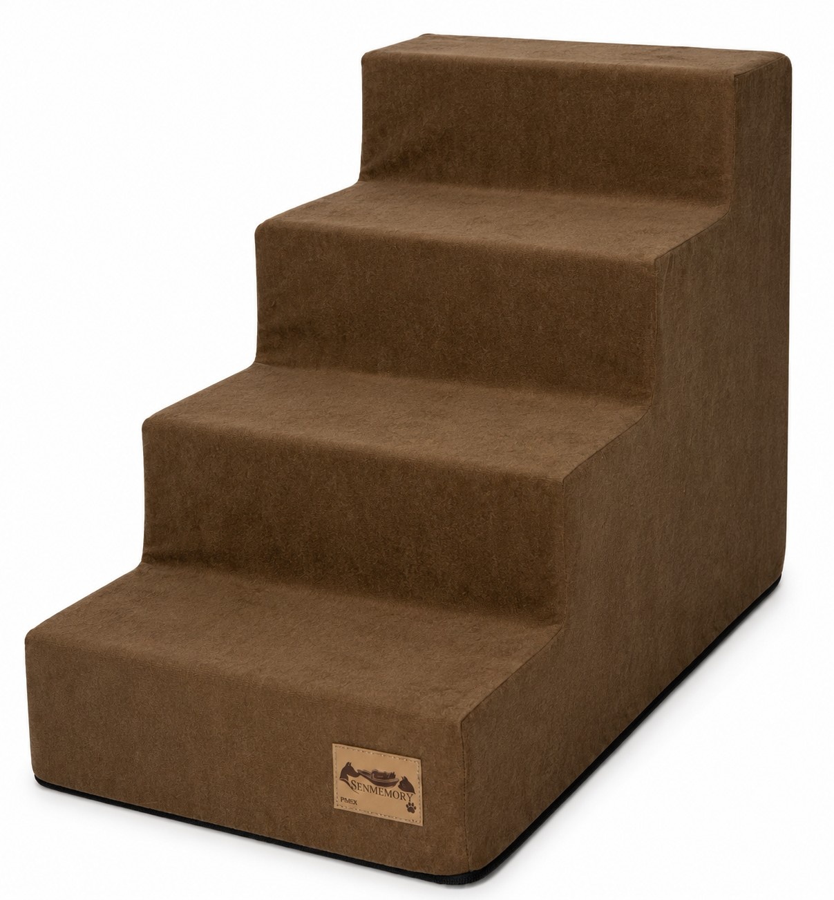 Hondentrap - 4 treden - 60x30x40 cm - suede look - caramelbruin