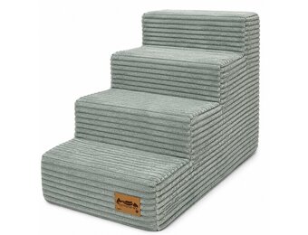 Hondentrap - 4 treden - 60x30x40 cm - ribstof - mintgroen