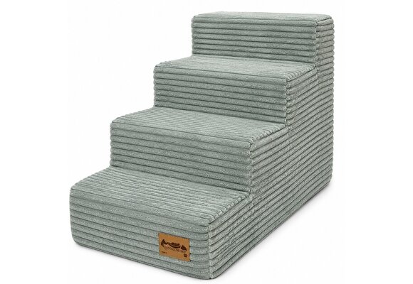 Hondentrap - 4 treden - 60x30x40 cm - ribstof - mintgroen