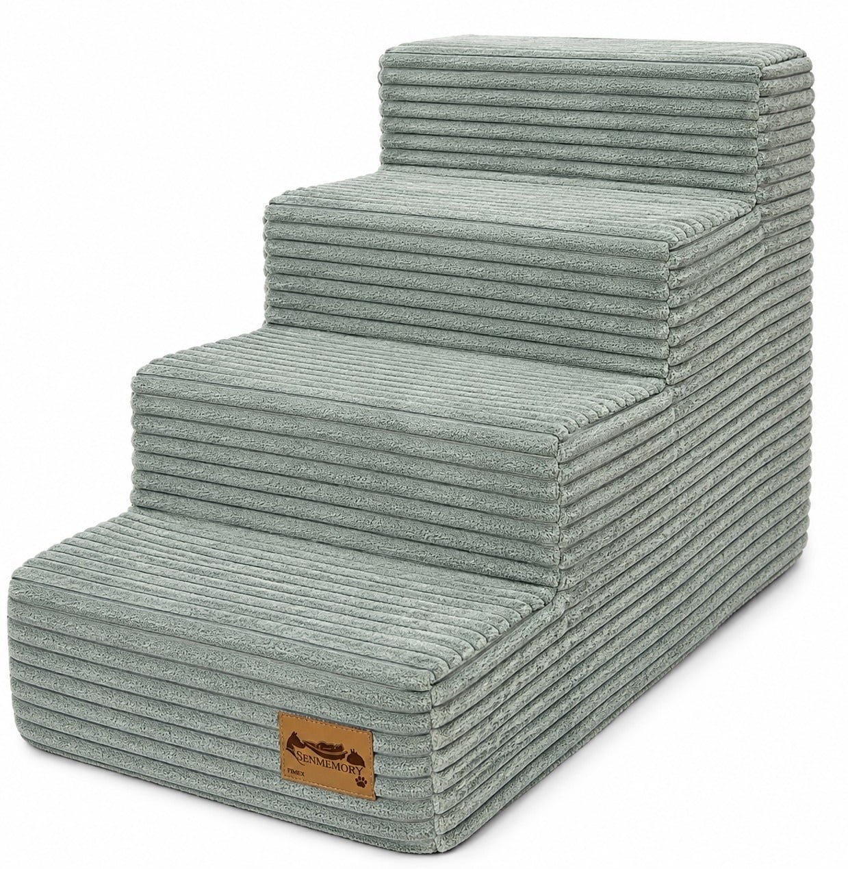 Hondentrap - 4 treden - 60x30x40 cm - ribstof - mintgroen