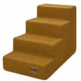 Hondentrap - 4 treden - 60x30x40 cm - noppenstof - oker