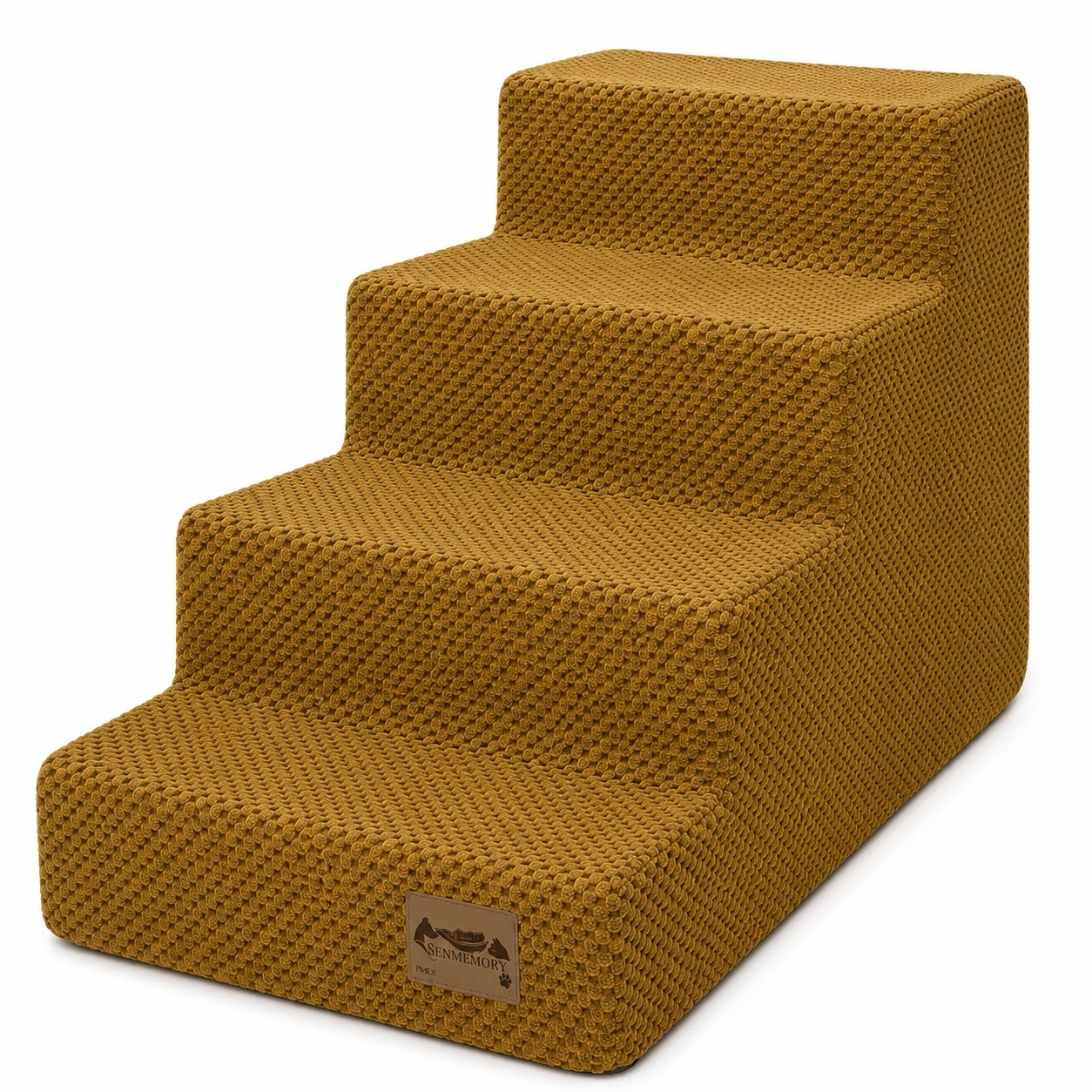 Hondentrap - 4 treden - 60x30x40 cm - noppenstof - oker