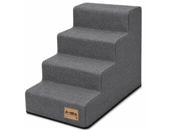 Hondentrap - 4 treden - 60x30x40 cm - gemêleerd - grijs