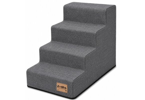 Hondentrap - 4 treden - 60x30x40 cm - gemêleerd - grijs