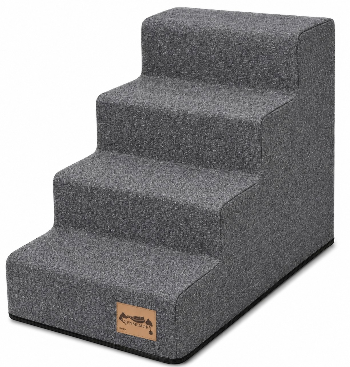 Hondentrap - 4 treden - 60x30x40 cm - gemêleerd - grijs