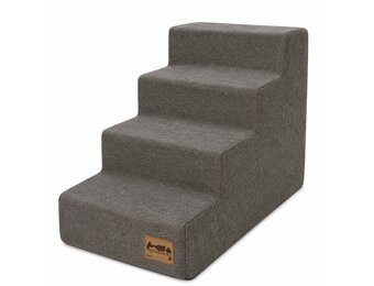Hondentrap - 4 treden - 60x30x40 cm - gemêleerd - grijsbruin