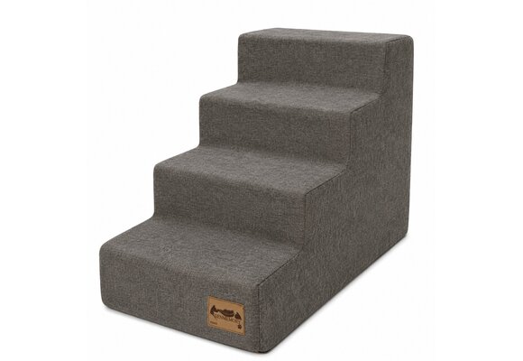 Hondentrap - 4 treden - 60x30x40 cm - gemêleerd - grijsbruin