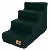 Hondentrap - 4 treden - 60x30x40 cm - suede look - donkergroen