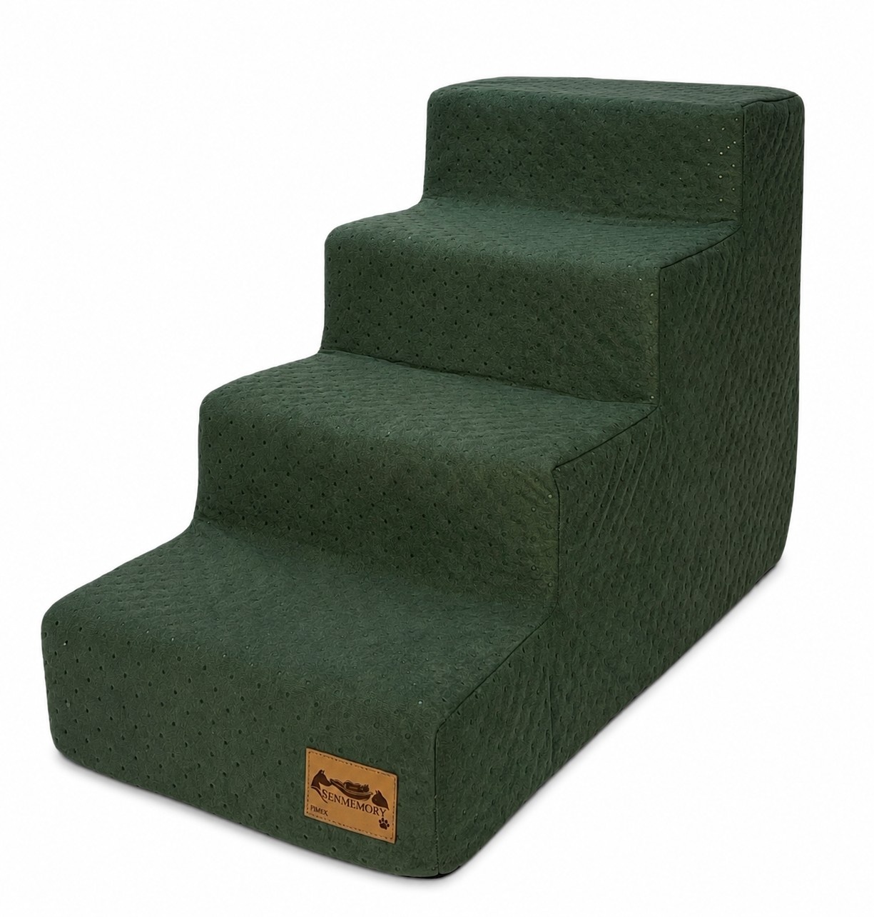 Hondentrap - 4 treden - 60x30x40 cm - doorgestikt - groen
