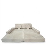 Speelbank - modulaire kinderbank - 142 cm - beige ribstof