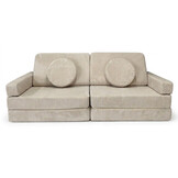 Speelbank - modulaire kinderbank - 142 cm - beige ribstof