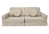 Speelbank - modulaire kinderbank - 142 cm - beige ribstof
