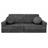 Speelbank - modulaire kinderbank - 142 cm - donkergrijs ribstof
