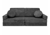 Speelbank - modulaire kinderbank - 142 cm - donkergrijs ribstof
