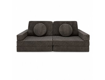 Speelbank - modulaire kinderbank - 142 cm - bruin ribstof