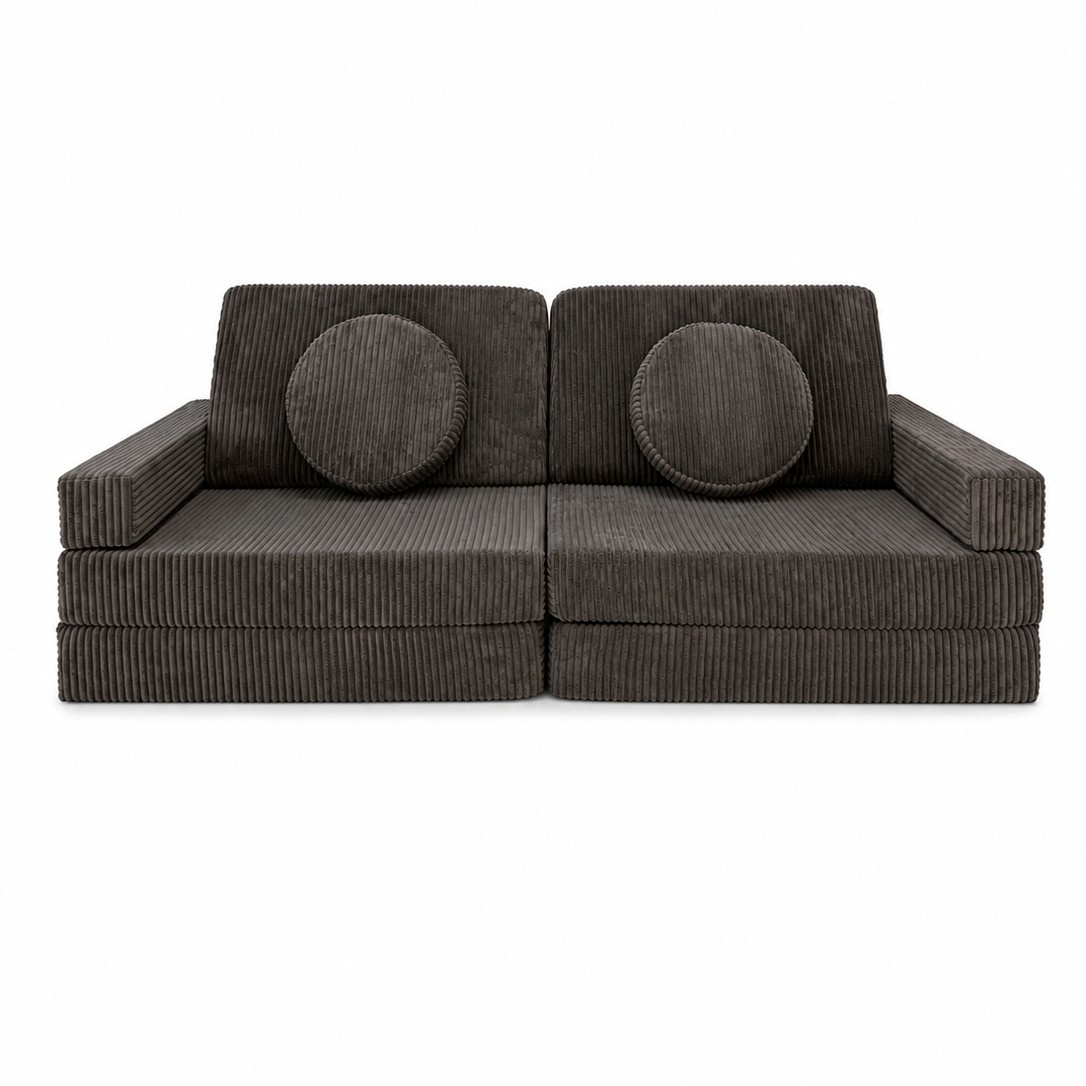 Speelbank - modulaire kinderbank - 142 cm - bruin ribstof