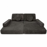 Speelbank - modulaire kinderbank - 142 cm - bruin ribstof