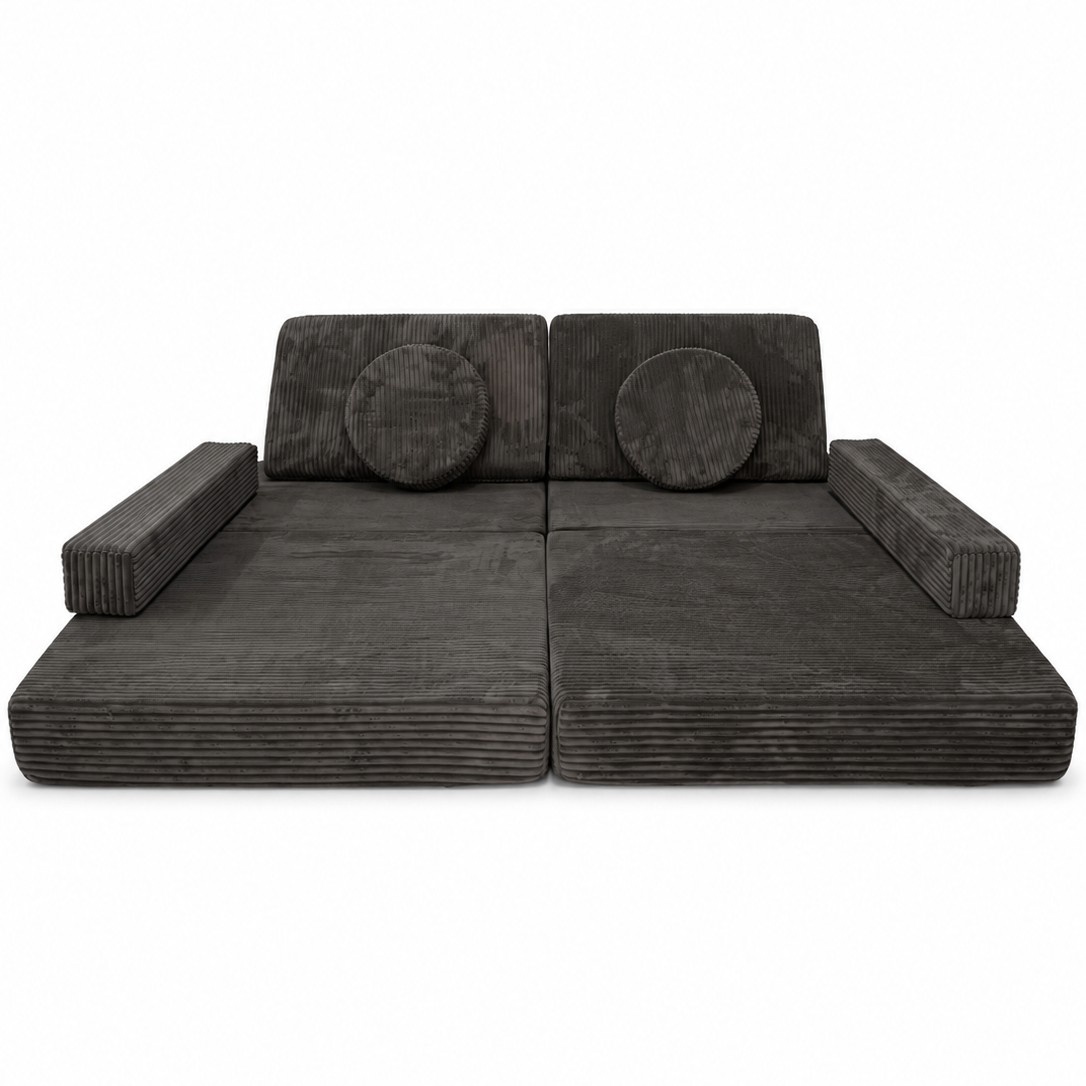 Speelbank - modulaire kinderbank - 142 cm - bruin ribstof
