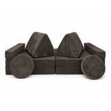 Speelbank - modulaire kinderbank - 142 cm - bruin ribstof