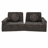 Speelbank - modulaire kinderbank - 142 cm - bruin ribstof