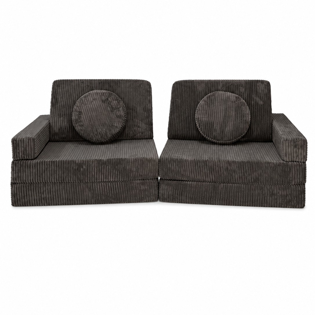 Speelbank - modulaire kinderbank - 142 cm - bruin ribstof