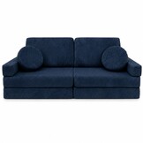 Speelbank - modulaire kinderbank - 142 cm - blauw ribstof