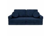 Speelbank - modulaire kinderbank - 142 cm - blauw ribstof