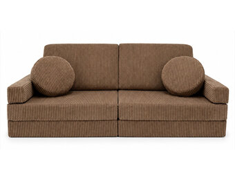 Speelbank - modulaire kinderbank - 142 cm - caramel ribstof