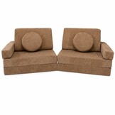 Speelbank - modulaire kinderbank - 142 cm - caramel ribstof