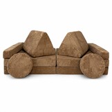 Speelbank - modulaire kinderbank - 142 cm - caramel ribstof