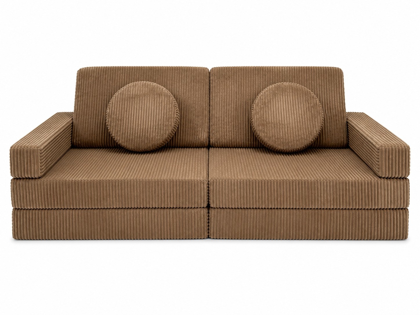 Speelbank - modulaire kinderbank - 142 cm - caramel ribstof