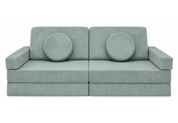 Speelbank - modulaire kinderbank - 142 cm - mintgroen ribstof