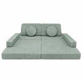 Speelbank - modulaire kinderbank - 142 cm - mintgroen ribstof
