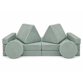 Speelbank - modulaire kinderbank - 142 cm - mintgroen ribstof