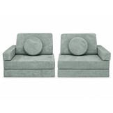 Speelbank - modulaire kinderbank - 142 cm - mintgroen ribstof