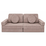 Speelbank - modulaire kinderbank - 142 cm - roze ribstof