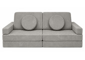 Speelbank - modulaire kinderbank - 142 cm - grijs ribstof