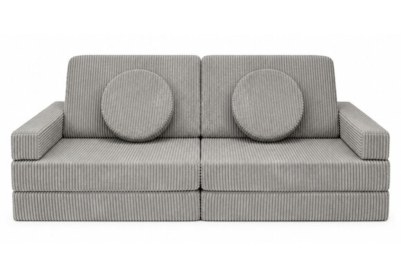 Speelbank - modulaire kinderbank - 142 cm - grijs ribstof
